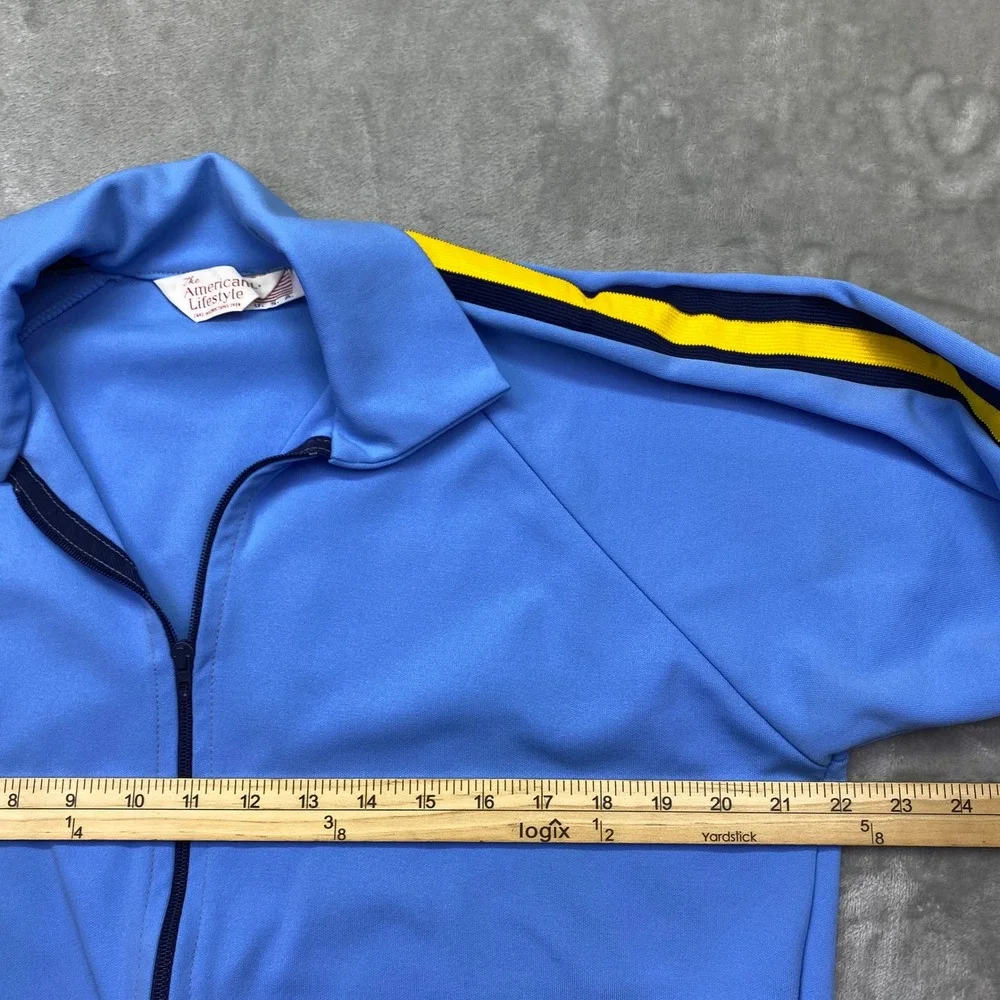 VTG The American Lifestyle Blue Track Jacket Athletic Retro Sportswear L‎ USA